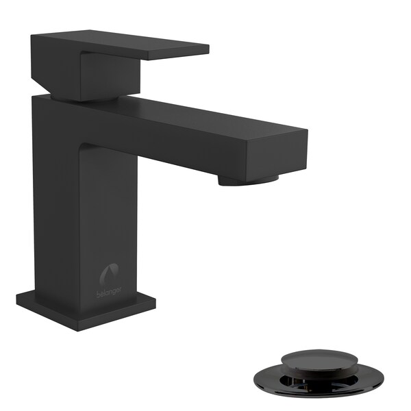 Keeney Mfg Single Handle Bathroom Faucet with Pop-Up Drain, Matte Black QUA21CMB - main
